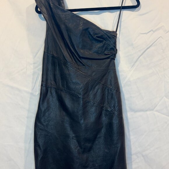 ALL SAINTS NWOT RODAN LEATHER DRESS US 8 - Picture 6 of 6